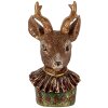 Clayre & Eef Decorazione Busto di cervo marrone rosso oro 13x11x22 cm Look vintage