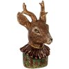 Clayre & Eef Decorazione Busto di cervo marrone rosso oro 13x11x22 cm Look vintage