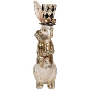 Coniglio decorativo Clayre & Eef Oro bianco 14x11x38...