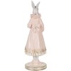 Coniglio decorativo Clayre & Eef Bianco Rosa 31 cm Figurina romantica in poliresina