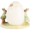 Clayre & Eef figurina decorativa coniglio con uovo di Pasqua 22x17x18 cm in poliresina stile country