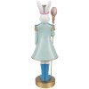 Clayre & Eef Coniglio decorativo in stile country 10x9x31 cm Bianco Verde Blu Oro