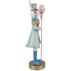Clayre & Eef Coniglio decorativo in stile country 10x9x31 cm Bianco Verde Blu Oro