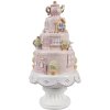 Clayre & Eef 6PR5166 Torta decorativa Rosa Bianca Ø 13x27 cm Poliresina