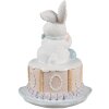Coniglio decorativo Clayre & Eef Ø 12x17 cm Bianco Rosa Stile Country in Poliresina