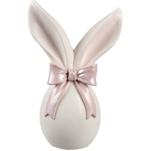 Coniglio decorativo Clayre & Eef Bianco Rosa 12x8x18...
