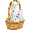 Clayre & Eef Coniglio decorativo in cesto 17x13x20 cm Bianco Marrone Pasqua Stile Country