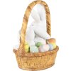 Clayre & Eef Coniglio decorativo in cesto 17x13x20 cm Bianco Marrone Pasqua Stile Country