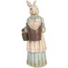 Coniglio decorativo Clayre & Eef in poliresina beige blu 23x17x46 cm stile vintage