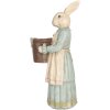 Coniglio decorativo Clayre & Eef in poliresina beige blu 23x17x46 cm stile vintage