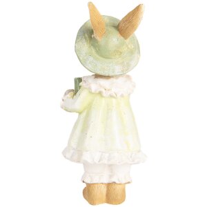 Clayre & Eef Coniglio decorativo in stile country Beige Verde 5x5x11 cm in poliresina
