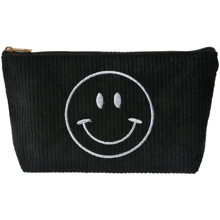 Juleeze JZTB0076 Borsa da toilette nera 20x5x12 cm Motivo Smiley