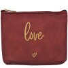 Juleeze JZTB0080BU Borsa da toilette rossa 13x1x10cm Sintetico Oro Iscrizione Love