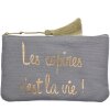 Juleeze JZTB0081BL Borsa da toilette 17x1x11 cm elegante grigio con scritte dorate