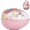 Uovo decorativo Clayre & Eef Ferro Bianco Rosa 8x13 cm Decorazione pasquale nostalgica