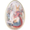 Uovo decorativo Clayre & Eef Ferro Bianco Rosa 8x13 cm Decorazione pasquale nostalgica