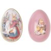 Uovo decorativo Clayre & Eef Ferro Bianco Rosa 8x13 cm Decorazione pasquale nostalgica