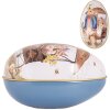 Uovo decorativo di Clayre & Eef in stile country in ferro bianco blu 7x11x7 cm