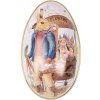 Uovo decorativo di Clayre & Eef in stile country in ferro bianco blu 7x11x7 cm