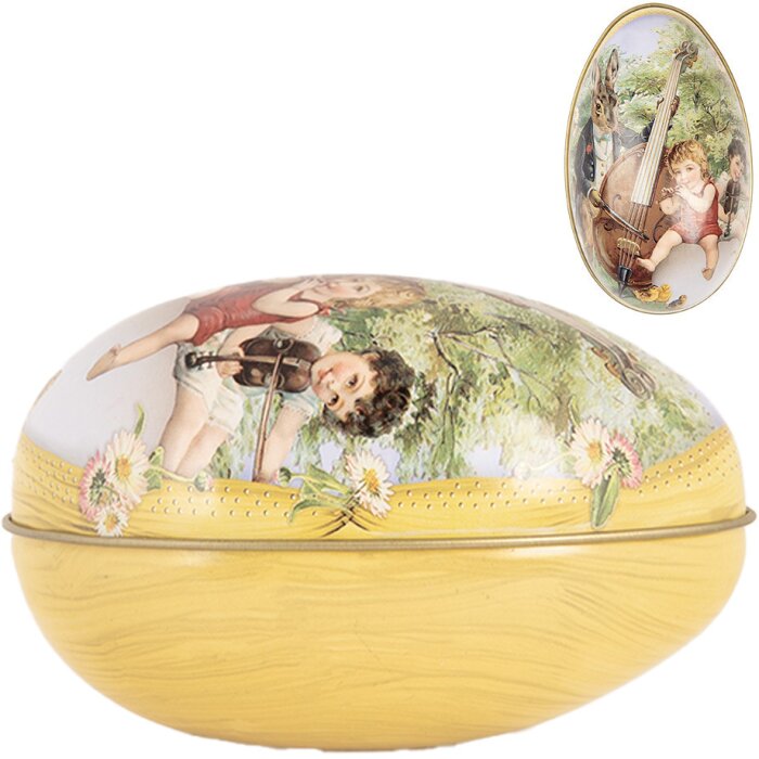 Uovo decorativo Clayre & Eef 7x11x7 cm decorazione pasquale nostalgica in ferro vintage