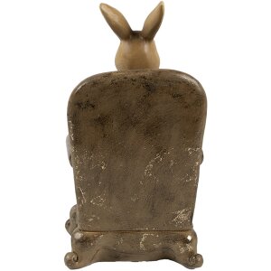 Coniglio decorativo Clayre & Eef Beige Brown 11x10x18 cm Figurina pasquale stile country