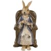 Coniglio decorativo Clayre & Eef Beige Brown 11x10x18 cm Figurina pasquale stile country