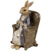 Coniglio decorativo Clayre & Eef Beige Brown 11x10x18 cm Figurina pasquale stile country