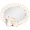 Clayre & Eef 62S329 Specchio da tavolo ovale Vintage motivo coniglietto Beige 22x5x17 cm