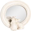 Clayre & Eef 62S329 Specchio da tavolo ovale Vintage motivo coniglietto Beige 22x5x17 cm