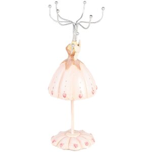 Clayre & Eef Portagioie Ø 7x19 cm Rosa Design romantico con dettagli a cuore