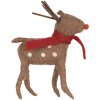 Clayre & Eef decorazione natalizia renna marrone rosso 14x4x19 cm stile country