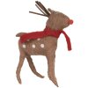 Clayre & Eef decorazione natalizia renna marrone rosso 14x4x19 cm stile country
