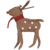 Clayre & Eef decorazione natalizia renna marrone rosso 14x4x19 cm stile country
