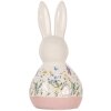 Clayre & Eef Coniglio decorativo in stile country in ceramica Bianco Rosa 9x8x18 cm