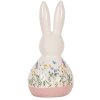 Clayre & Eef Coniglio decorativo in stile country in ceramica Bianco Rosa 9x8x18 cm
