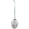 Clayre & Eef 6CE2034 Appendino Uovo Decorazione Stile Boho Bianco-Blu Ø 6x8 cm