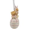 Clayre & Eef Ciondolo pasquale Pulcino Giallo Bianco 3x3x7 cm Poliresina