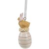Clayre & Eef Ciondolo pasquale Pulcino Giallo Bianco 3x3x7 cm Poliresina