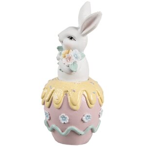 Clayre & Eef Coniglio decorativo Bianco Rosa Giallo...