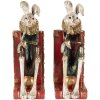 Clayre & Eef 6PR5495 Fermalibri Coniglio Bianco Rosso Oro 25x11x31 cm