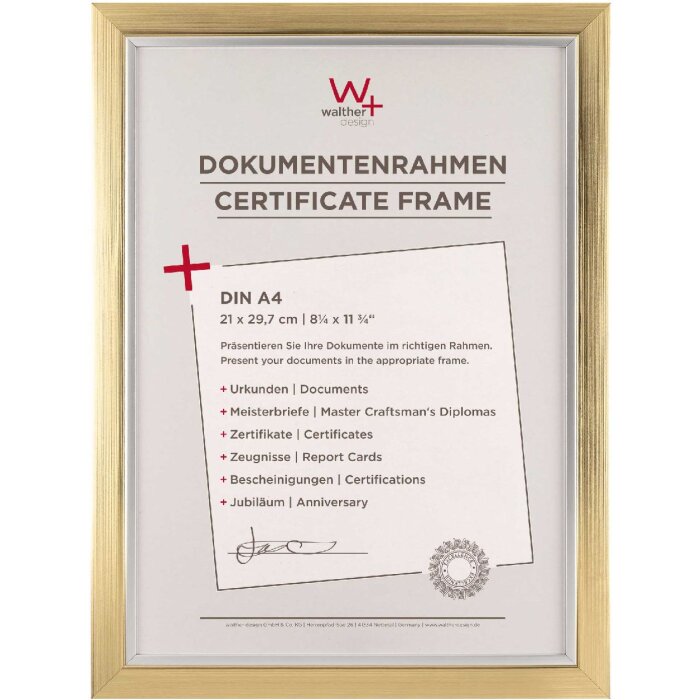 Walther Beyond cornice design 21x29,7 cm champagne-oro bordo argento