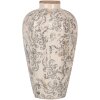 Vaso Clayre & Eef Ø 21x35 cm Ceramica grigio beige Stile country Decorazione elegante