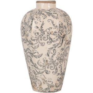 Clayre & Eef 6CE1934S Vaso in ceramica beige grigio...