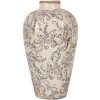 Clayre & Eef 6CE1934S Vaso in ceramica beige grigio 17x30 cm Stile country