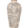 Clayre & Eef 6CE1934S Vaso in ceramica beige grigio 17x30 cm Stile country