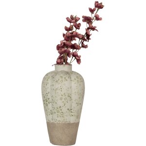 Clayre & Eef Vaso in ceramica beige verde Ø 24x38 cm Stile country