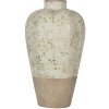 Clayre & Eef Vaso in ceramica beige verde Ø 24x38 cm Stile country