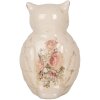 Gufo decorativo Clayre & Eef 11x10x17 cm in ceramica stile country beige rosa