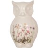 Clayre & Eef Gufo decorativo in stile country in ceramica beige rosa 14x13x22 cm