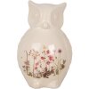 Clayre & Eef Gufo decorativo in ceramica beige rosa 11x10x17 cm Stile country